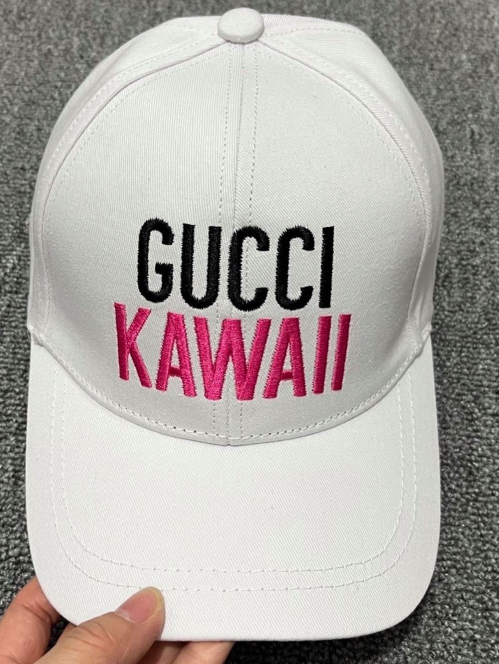 Double G Designer Kawaii White Embroidered Baseball Hat Cap